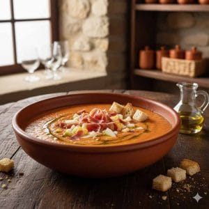 Lire la suite à propos de l’article Salmorejo Cordobés : La recette authentique, crémeuse et rafraîchissante