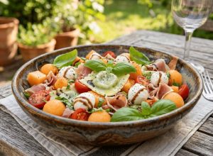 Salade de melon et raviolis épinard-ricotta : la fraîcheur absolue