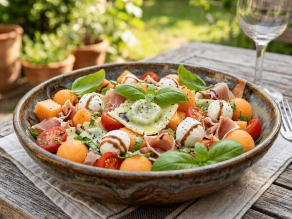 Salade de melon et raviolis épinard-ricotta : la fraîcheur absolue