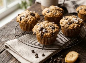 Les muffins d’Audrey : banane et pépites de chocolat ultra-moelleux