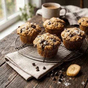 Lire la suite à propos de l’article Les muffins d’Audrey : banane et pépites de chocolat ultra-moelleux