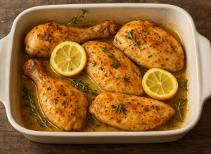 Poulet méditerranéen au four