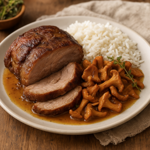 Recette rotie de porc chanterelles