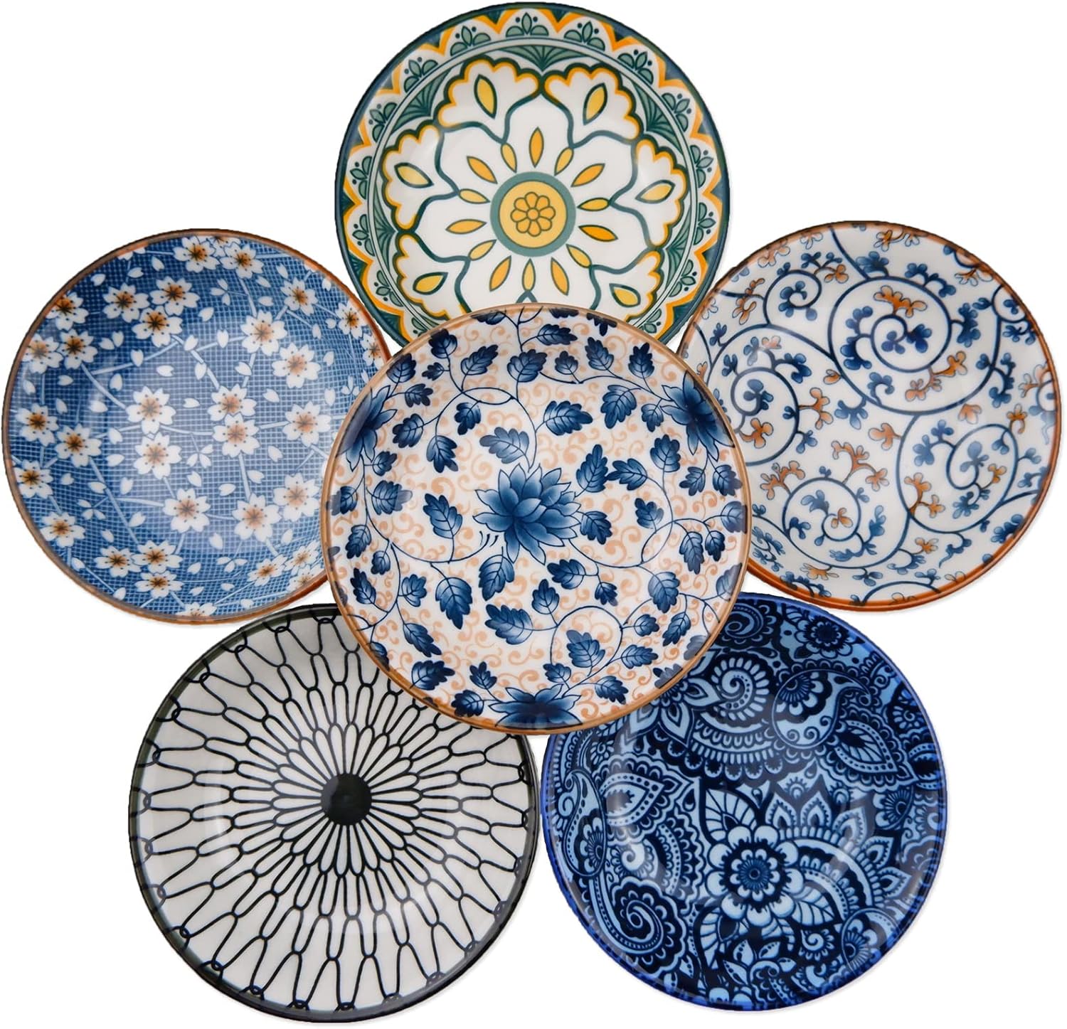 Assiettes céramique Set de 6, Aperitif, tapas