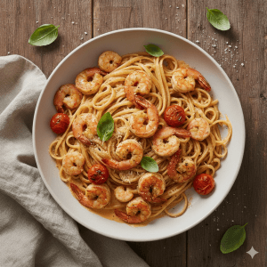 linguine crevettes tomates mascarpone