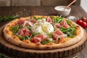 Véritable Pizza Italienne à la Burrata et Jambon Cru : le secret de la pâte lente