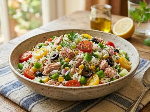Salade de riz basmati : la recette colorée au poivron grillé