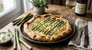 Lire la suite à propos de l’article Tarte Rustique aux Asperges et Chèvre Frais