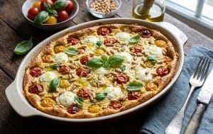 Lire la suite à propos de l’article Clafoutis salé aux tomates cerises et billes de chèvre
