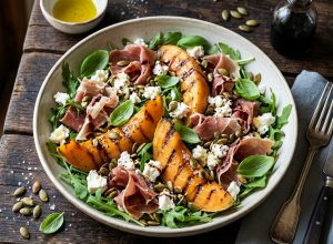 Salade de melon grillé à la feta, jambon de Parme et graines de courge : recette estivale gourmande