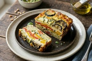 Lire la suite à propos de l’article Terrine de légumes d’été aux trois couleurs : poivrons, courgettes et aubergines